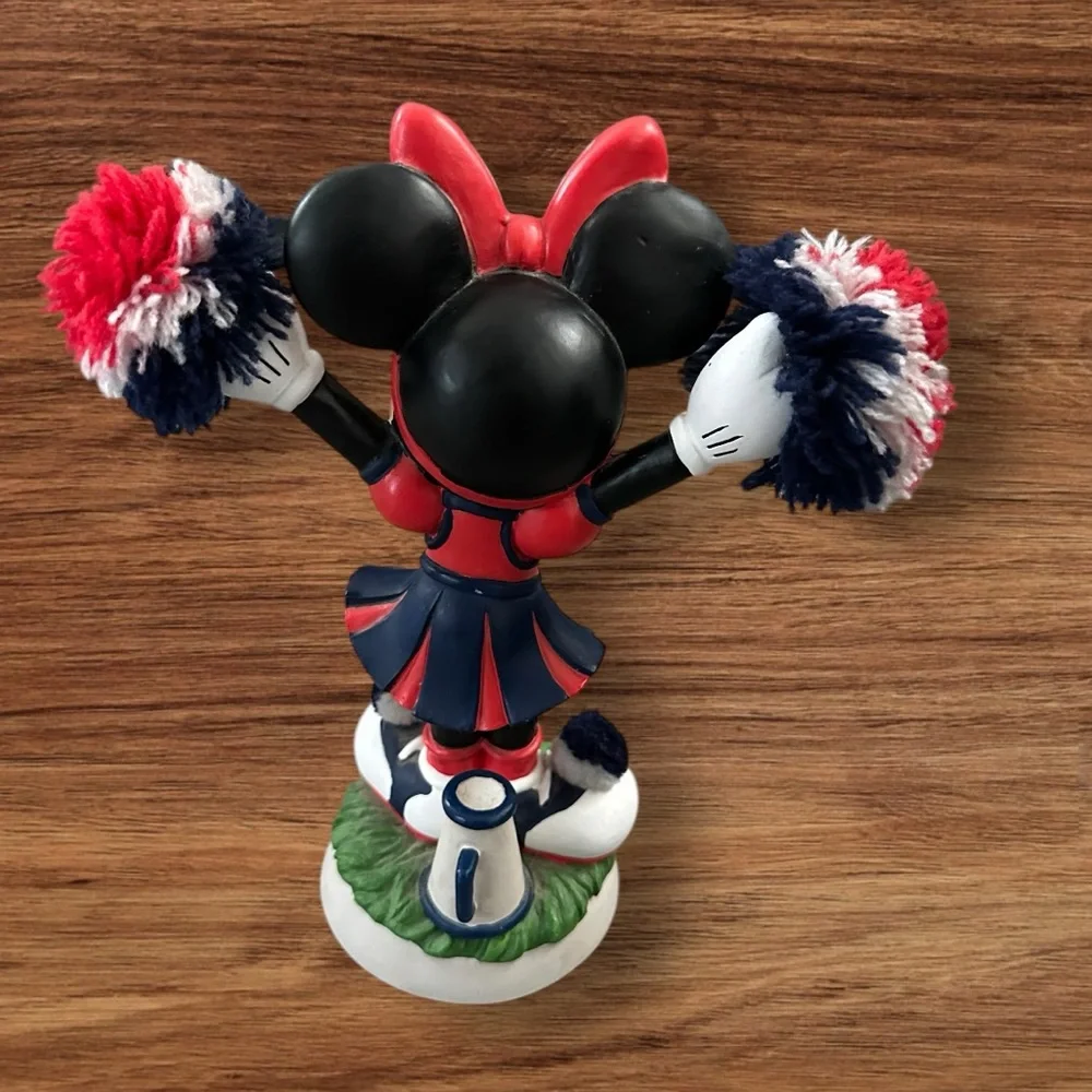 Minnie Mouse Figurine Dressed as a Cheerleader Bobblehead Walt Disney World.